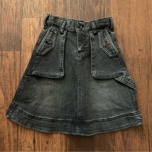 Scouts Brand Girls Skirt Size 2Y Grey Denim Cargo Midi- Rare Find